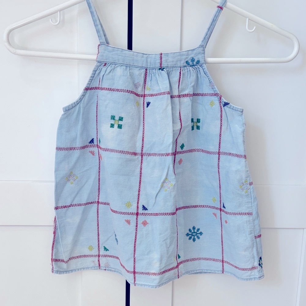 Zara Embroidered Blue Kids Top